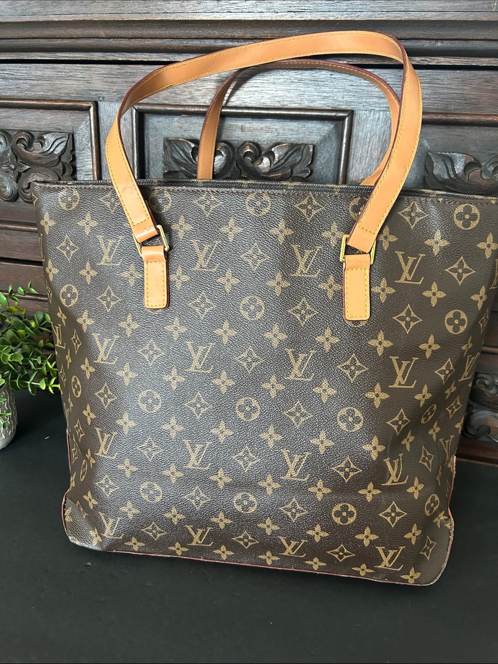 Beautiful Tote in Brown with Tan Straps